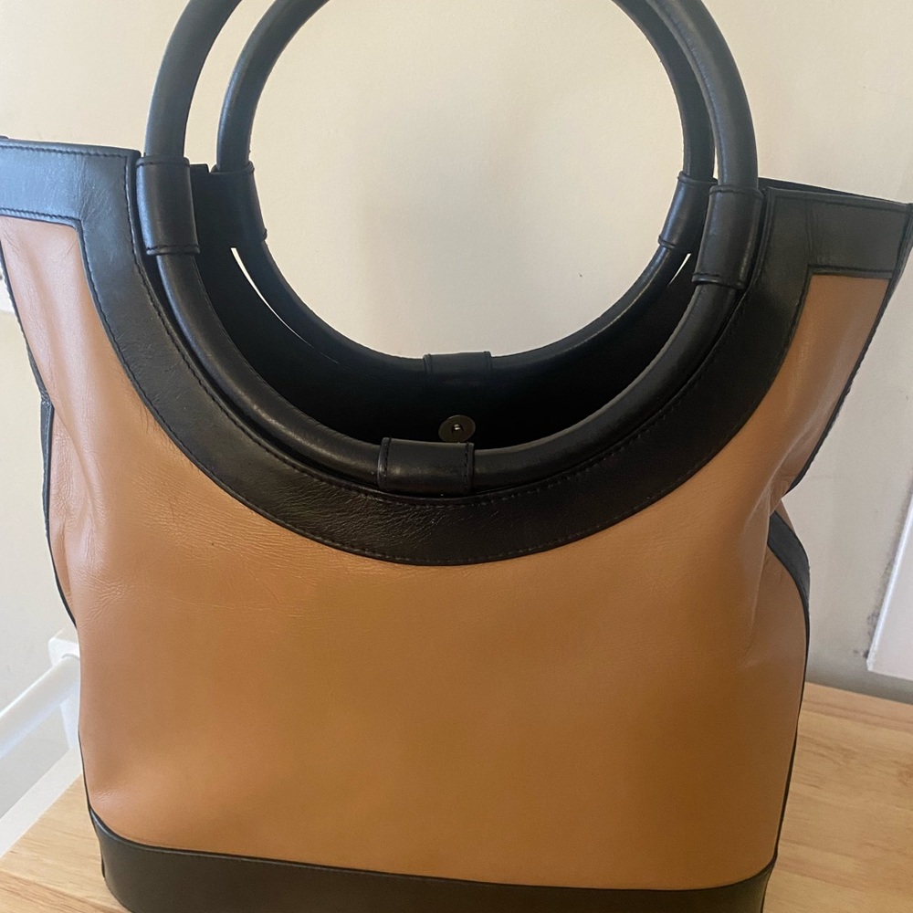Elegant Tan and Black Women's Tote Bag
